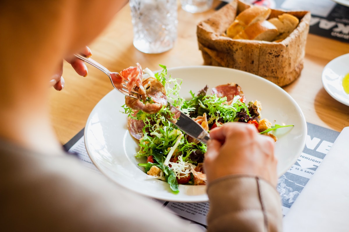 Nutritious meal preparation with fresh vegetables and whole grains